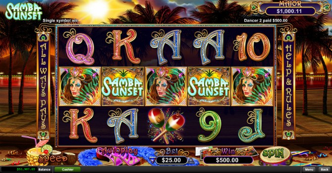 hit on samba sunset pokie