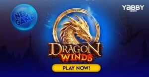 Dragon Winds logo with a "play now" button