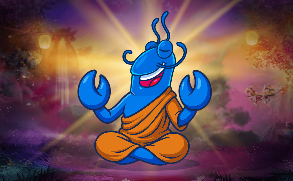 Yabby as a monk. Fortunate Buddha