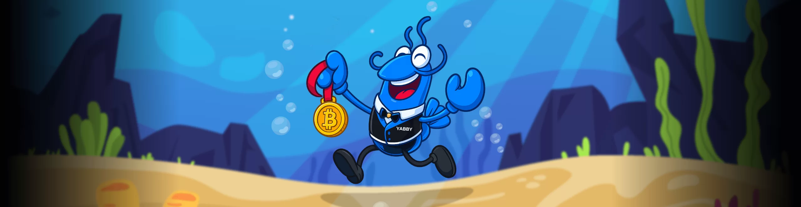 Mr. Yabby carries the golden medal to our lucky winner