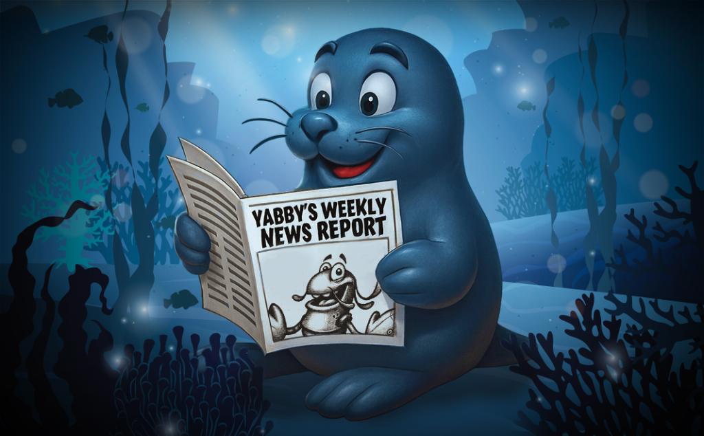 A seal reading the latest addition of Yabby news
