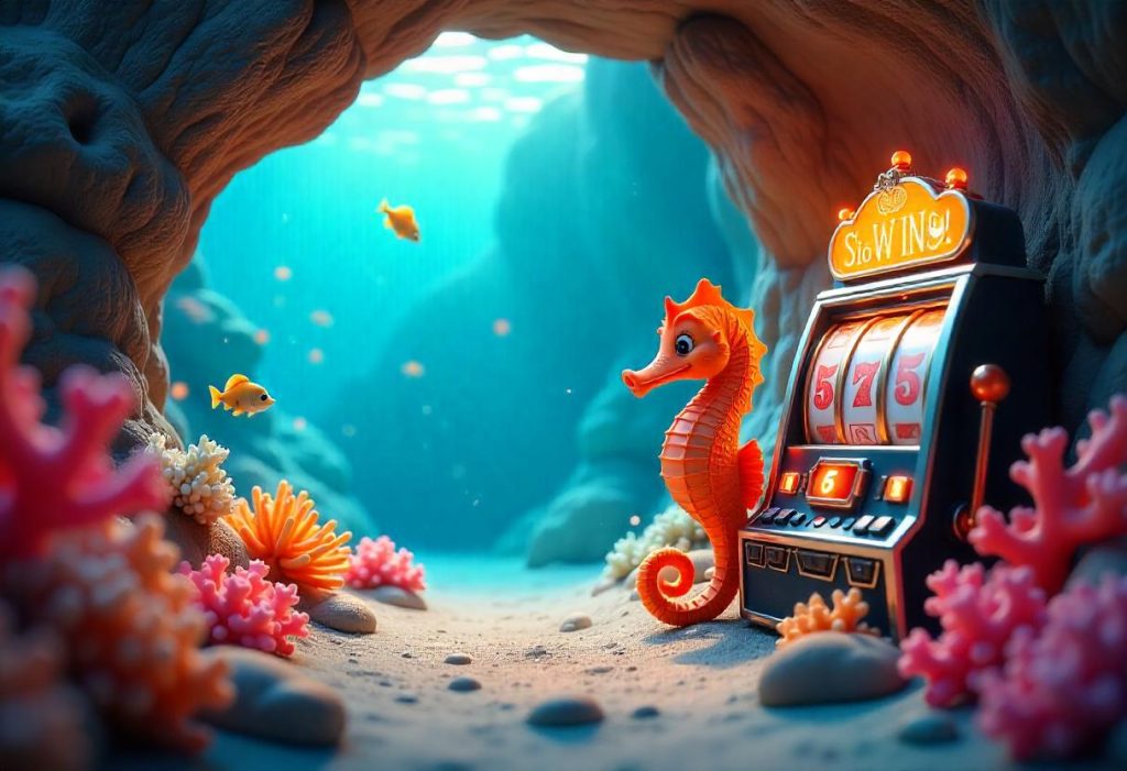 seahorse in a cave