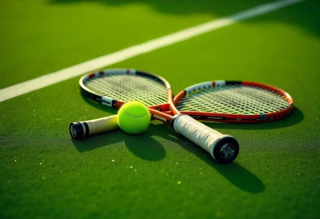 Tennis rackets on Wimbledon