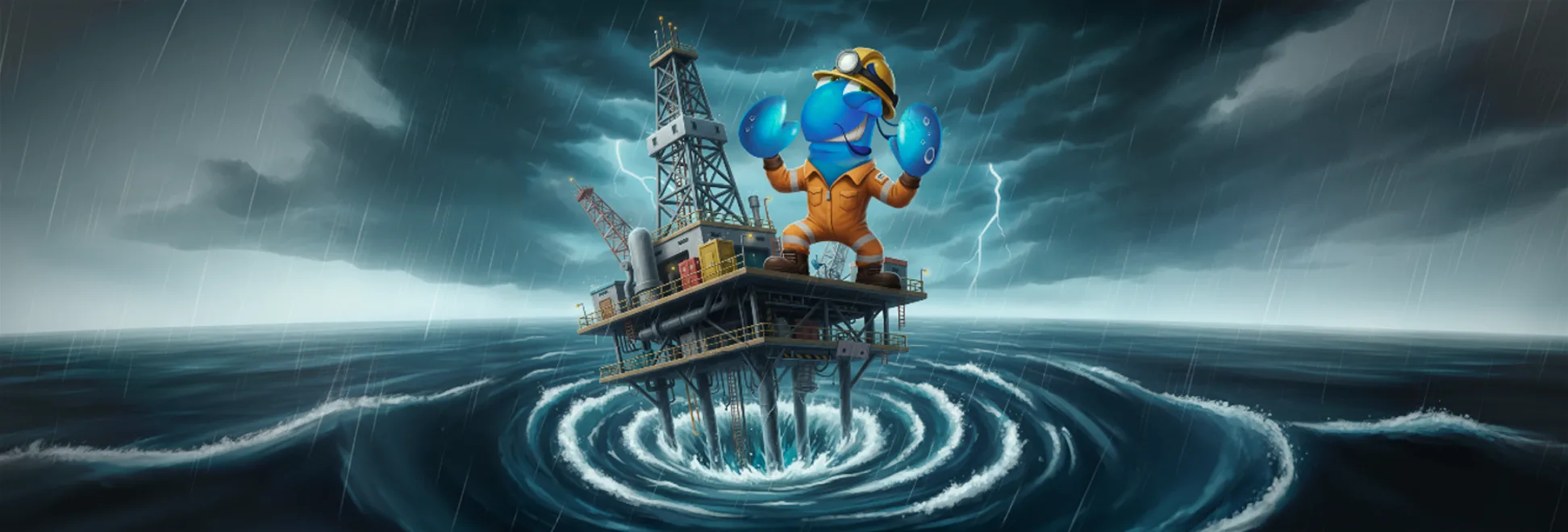 Yabby on an oilrig