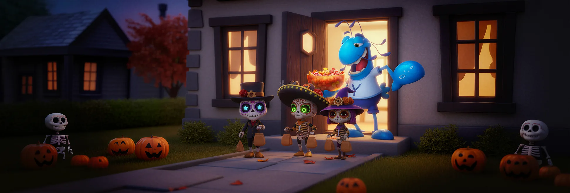 Trick or treating at yabby's
